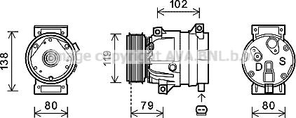 Prasco RTK474 - Компресор, кондиціонер autocars.com.ua