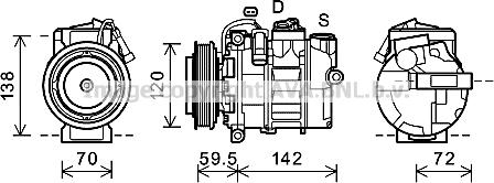 Prasco RTK494 - Компресор, кондиціонер autocars.com.ua