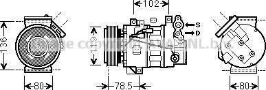 Prasco RTK620 - Компрессор кондиционера avtokuzovplus.com.ua