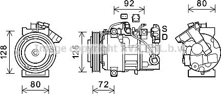 Prasco RTK628 - Компресор, кондиціонер autocars.com.ua