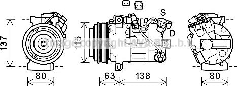 Prasco RTK630 - Компрессор кондиционера avtokuzovplus.com.ua