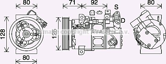 Prasco RTK636 - Компрессор кондиционера autodnr.net