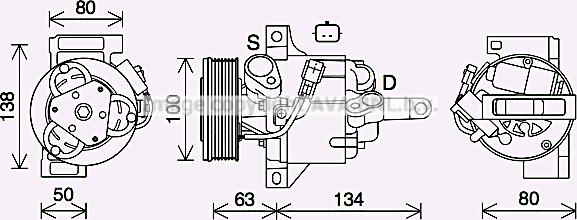 Prasco RTK637 - Компресор, кондиціонер autocars.com.ua