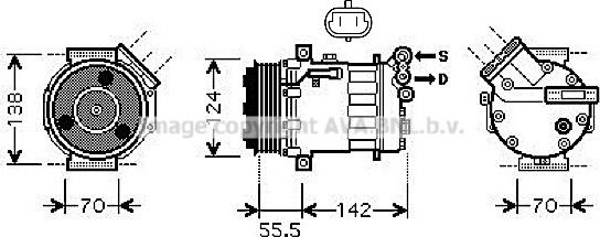 Prasco SBK069 - Компрессор кондиционера avtokuzovplus.com.ua