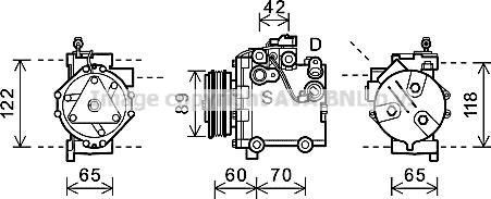 Prasco SZAK125 - Компресор, кондиціонер autocars.com.ua