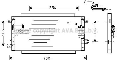 Prasco TO5252 - Конденсатор, кондиціонер autocars.com.ua