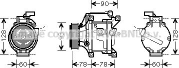 Prasco TOK468 - Компрессор кондиционера avtokuzovplus.com.ua