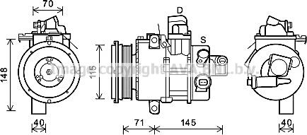 Prasco TOK725 - Компресор, кондиціонер autocars.com.ua