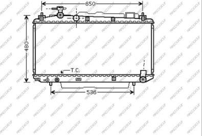 Prasco TY283R007 - Радіатор, охолодження двигуна autocars.com.ua