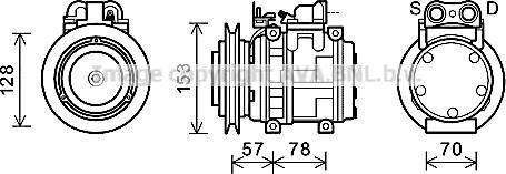 Prasco UGK006 - Компрессор кондиционера avtokuzovplus.com.ua