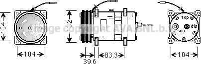 Prasco UVAK038 - Компресор, кондиціонер autocars.com.ua