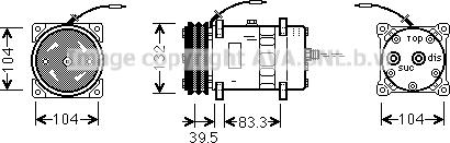 Prasco UVAK040 - Компресор, кондиціонер autocars.com.ua