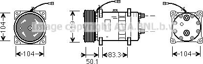 Prasco UVAK044 - Компресор, кондиціонер autocars.com.ua