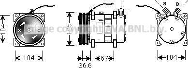 Prasco UVAK070 - Компресор, кондиціонер autocars.com.ua