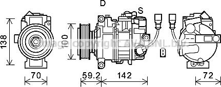 Prasco VNAK385 - Компресор, кондиціонер autocars.com.ua