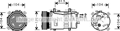 Prasco VNK049 - Компрессор кондиционера avtokuzovplus.com.ua