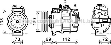 Prasco VNK321 - Компресор, кондиціонер autocars.com.ua