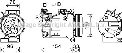 Prasco VOAK183 - Компрессор кондиционера autodnr.net