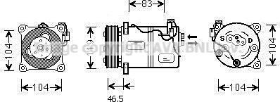 Prasco VOK059 - Компрессор кондиционера avtokuzovplus.com.ua