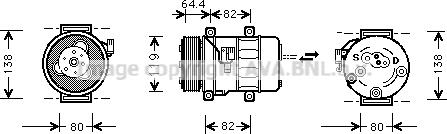 Prasco VOK113 - Компресор, кондиціонер autocars.com.ua