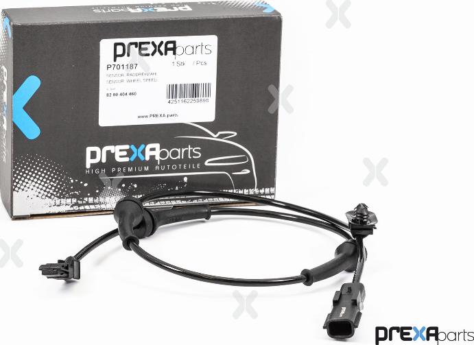 PREXAparts P701187 - Датчик ABS, частота обертання колеса autocars.com.ua