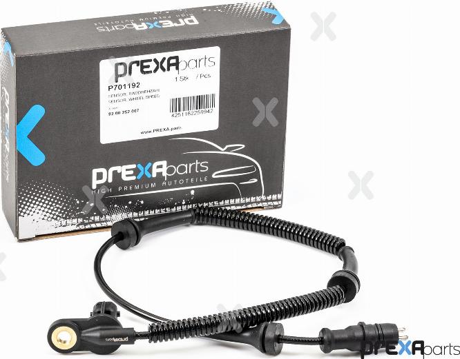 PREXAparts P701192 - Датчик ABS, частота обертання колеса autocars.com.ua
