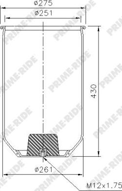 Prime-Ride 1R14-713 - Кожух пневматичної ресори autocars.com.ua