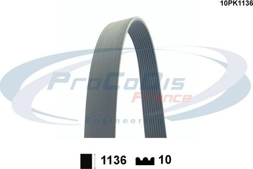 Procodis France 10PK1136 - Поликлиновой ремінь autocars.com.ua