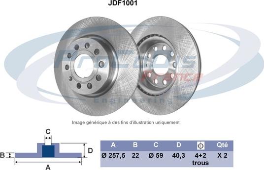 Procodis France JDF1001 - Гальмівний диск autocars.com.ua