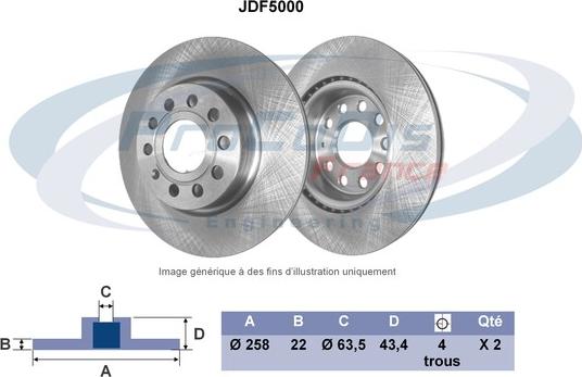 Procodis France JDF5000 - Гальмівний диск autocars.com.ua