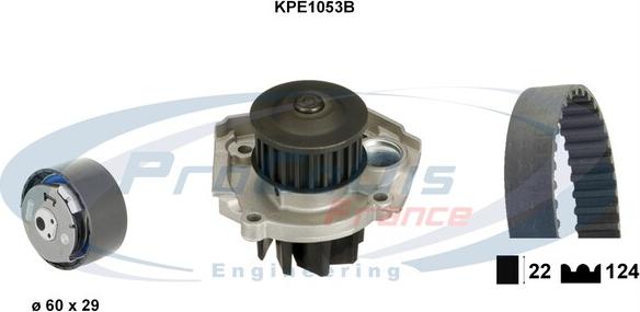 Procodis France KPE1053B - Водяний насос + комплект зубчатого ременя autocars.com.ua