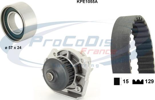 Procodis France KPE1055A - Водяний насос + комплект зубчатого ременя autocars.com.ua