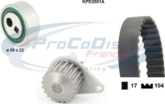 Procodis France KPE2001A - Водяной насос + комплект зубчатого ремня autodnr.net