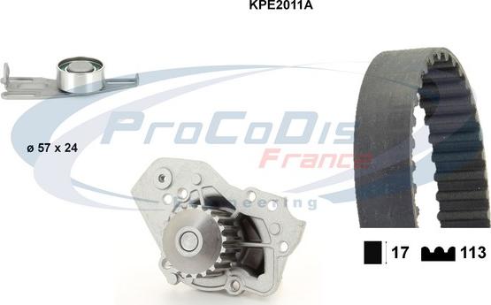 Procodis France KPE2011A - Водяний насос + комплект зубчатого ременя autocars.com.ua