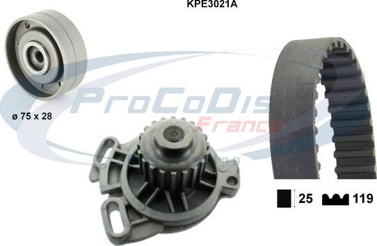Procodis France KPE3021A - Водяний насос + комплект зубчатого ременя autocars.com.ua
