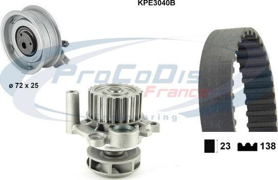 Procodis France KPE3040B - Водяний насос + комплект зубчатого ременя autocars.com.ua