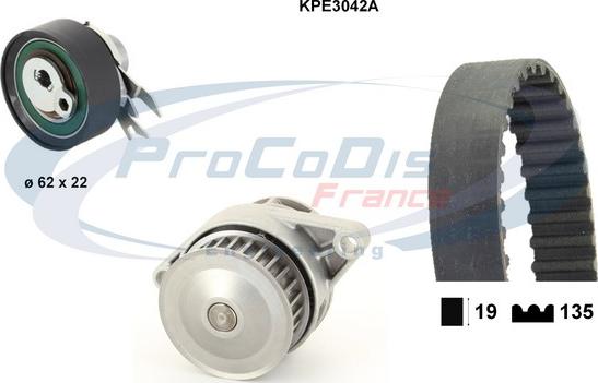 Procodis France KPE3042A - Водяний насос + комплект зубчатого ременя autocars.com.ua