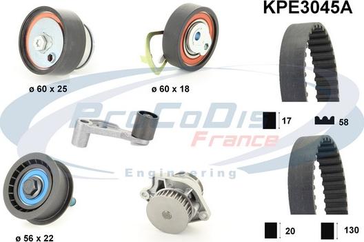 Procodis France KPE3045A - Водяний насос + комплект зубчатого ременя autocars.com.ua