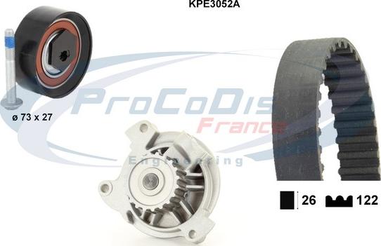 Procodis France KPE3052A - Водяний насос + комплект зубчатого ременя autocars.com.ua
