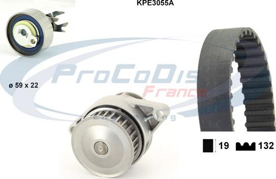 Procodis France KPE3055A - Водяний насос + комплект зубчатого ременя autocars.com.ua