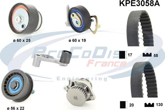 Procodis France KPE3058A - Водяний насос + комплект зубчатого ременя autocars.com.ua
