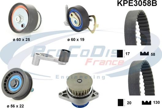 Procodis France KPE3058B - Водяний насос + комплект зубчатого ременя autocars.com.ua