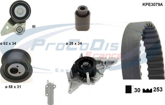 Procodis France KPE3079A - Водяной насос + комплект зубчатого ремня autodnr.net