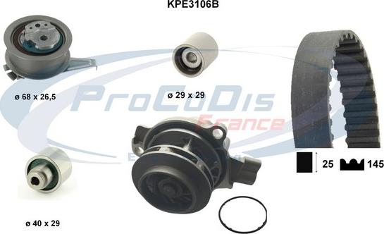 Procodis France KPE3106B - Водяний насос + комплект зубчатого ременя autocars.com.ua