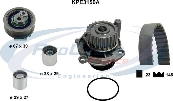 Procodis France KPE3150A - Водяний насос + комплект зубчатого ременя autocars.com.ua