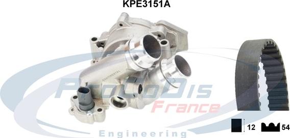 Procodis France KPE3151A - Водяний насос + комплект зубчатого ременя autocars.com.ua
