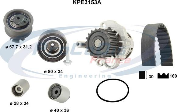 Procodis France KPE3153A - Водяний насос + комплект зубчатого ременя autocars.com.ua