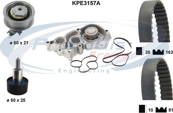 Procodis France KPE3157A - Водяний насос + комплект зубчатого ременя autocars.com.ua