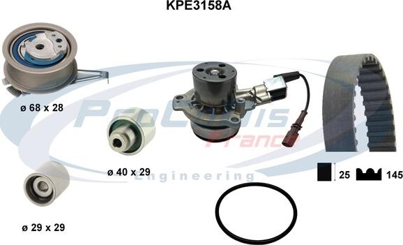 Procodis France KPE3158A - Водяний насос + комплект зубчатого ременя autocars.com.ua
