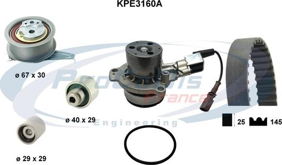 Procodis France KPE3160A - Водяний насос + комплект зубчатого ременя autocars.com.ua